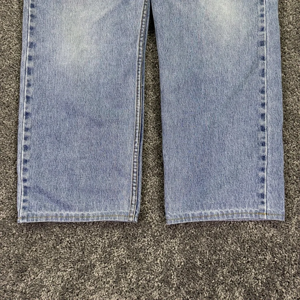 Vtg Levis 505 Jeans Mens 36x25 Blue Regular Straight Denim Light Wash Logo Work
